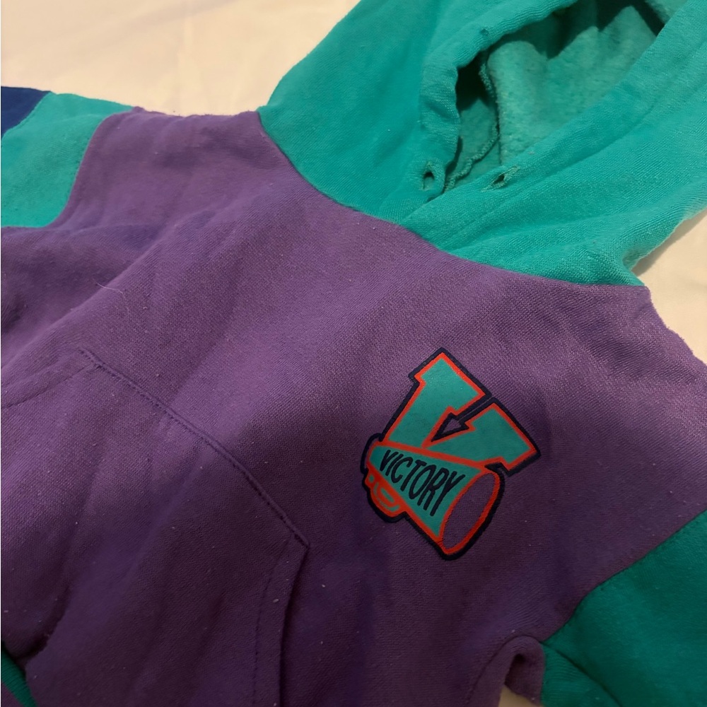 Vintage baby Hoodie - Teal and Purple